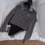 ミレニアル学園風☆チェック柄 襟付き ニットカーディガン+プリーツミニスカート | 17kg | 詳細画像3 