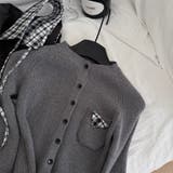 ミレニアル学園風☆チェック柄 襟付き ニットカーディガン+プリーツミニスカート | 17kg | 詳細画像15 