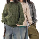 ユニセックス☆フェアリーグリーン ケーブル編みニットカジュアル 万能トップス | 17kg | 詳細画像8 