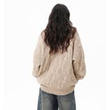 ユニセックス☆フェアリーグリーン ケーブル編みニットカジュアル 万能トップス | 17kg | 詳細画像12 