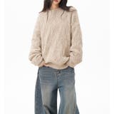 ベージュ | ユニセックス☆フェアリーグリーン ケーブル編みニットカジュアル 万能トップス | 17kg