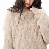 ユニセックス☆フェアリーグリーン ケーブル編みニットカジュアル 万能トップス | 17kg | 詳細画像14 