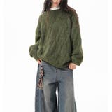 ユニセックス☆フェアリーグリーン ケーブル編みニットカジュアル 万能トップス | 17kg | 詳細画像17 