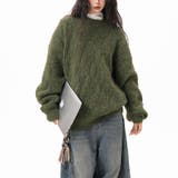 ユニセックス☆フェアリーグリーン ケーブル編みニットカジュアル 万能トップス | 17kg | 詳細画像4 