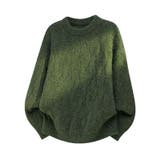 グリーン | ユニセックス☆フェアリーグリーン ケーブル編みニットカジュアル 万能トップス | 17kg