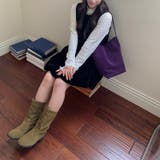 ゆるカワコーデ☆小花柄 ハイネック 風合い素材インナー トップス | 17kg | 詳細画像2 