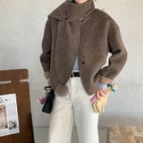 コーヒー | ゆるカワコーデ☆スカーフ付き デザイン性 上品 ウールコート | 17kg