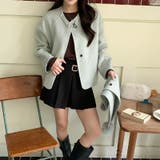 ブルー | ゆるカワコーデ☆スカーフ付き デザイン性 上品 ウールコート | 17kg