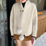 ゆるカワコーデ☆スカーフ付き デザイン性 上品 ウールコート | 17kg | 詳細画像32 