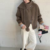 ゆるカワコーデ☆スカーフ付き デザイン性 上品 ウールコート | 17kg | 詳細画像33 