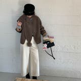 ゆるカワコーデ☆スカーフ付き デザイン性 上品 ウールコート | 17kg | 詳細画像41 