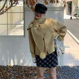 ゆるカワコーデ☆スカーフ付き デザイン性 上品 ウールコート | 17kg | 詳細画像45 