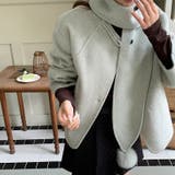 ゆるカワコーデ☆スカーフ付き デザイン性 上品 ウールコート | 17kg | 詳細画像54 