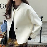 ゆるカワコーデ☆スカーフ付き デザイン性 上品 ウールコート | 17kg | 詳細画像7 