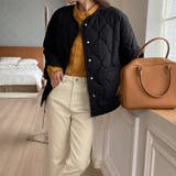 ブラック | 気負わず快適☆キルティング切替 軽量 中綿 ジャケット | 17kg