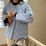 ブルー | 気負わず快適☆キルティング切替 軽量 中綿 ジャケット | 17kg