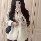 ゆるカワコーデ☆上品エレガントウール混テーラードコート | 17kg | 詳細画像5 