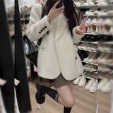 ゆるカワコーデ☆上品エレガントウール混テーラードコート | 17kg | 詳細画像8 