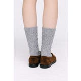 立体ケーブル編みニットソックスミドル丈 ウールソックス | 17kg | 詳細画像6 