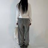 甘辛系ガールズ☆縦ストライプ×ウィング刺繍 ルーズストレートパンツ | 17kg | 詳細画像1 