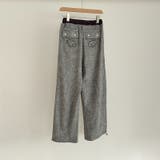 ライトグレー | 甘辛系ガールズ☆縦ストライプ×ウィング刺繍 ルーズストレートパンツ | 17kg