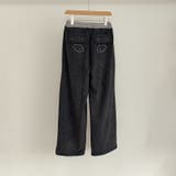 甘辛系ガールズ☆縦ストライプ×ウィング刺繍 ルーズストレートパンツ | 17kg | 詳細画像7 