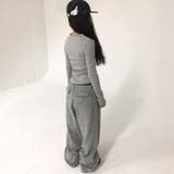 甘辛系ガールズ☆縦ストライプ×ウィング刺繍 ルーズストレートパンツ | 17kg | 詳細画像12 