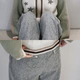 甘辛系ガールズ☆縦ストライプ×ウィング刺繍 ルーズストレートパンツ | 17kg | 詳細画像16 