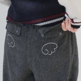 甘辛系ガールズ☆縦ストライプ×ウィング刺繍 ルーズストレートパンツ | 17kg | 詳細画像17 