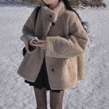 ベージュ | ゆるカワコーデ☆スタンドカラー ムートン一体型ボアアウター | 17kg