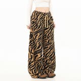 甘辛系ガールズ☆起毛 厚手 カーブシルエットタイガー柄 ボア ワイドパンツ | 17kg | 詳細画像14 