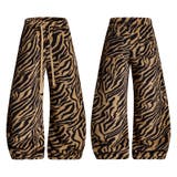 甘辛系ガールズ☆起毛 厚手 カーブシルエットタイガー柄 ボア ワイドパンツ | 17kg | 詳細画像5 