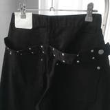 ユニセックス☆背面スタッズ装飾 ベルトハイウエスト デニムロングパンツ | 17kg | 詳細画像10 