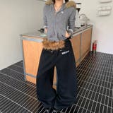 ブラック | 甘辛系ガールズ☆ファー・ベルト付き カジュアルスウェットパンツ | 17kg