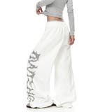 ユニセックス☆レトロ 重工ロゴ ラインストーン装飾スウェットパンツ | 17kg | 詳細画像2 