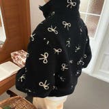 甘辛系ガールズ☆リバーシブル着用可 リボンジャカード ボア ショートジャケット | 17kg | 詳細画像7 