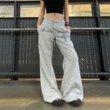 今季トレンド☆レースアップ 微フレアスポーツスウェット ルーズ ワイドパンツ | 17kg | 詳細画像1 