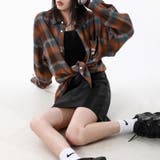 ユニセックス☆配色チェック柄 長袖シャツ若々しい ルーズフィット | 17kg | 詳細画像1 