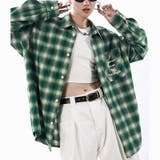 ユニセックス☆配色チェック柄 長袖シャツ若々しい ルーズフィット | 17kg | 詳細画像2 