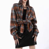 ユニセックス☆配色チェック柄 長袖シャツ若々しい ルーズフィット | 17kg | 詳細画像8 