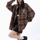 ユニセックス☆配色チェック柄 長袖シャツ若々しい ルーズフィット | 17kg | 詳細画像9 