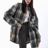 ユニセックス☆配色チェック柄 長袖シャツ若々しい ルーズフィット | 17kg | 詳細画像3 