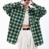 グリーン | ユニセックス☆配色チェック柄 長袖シャツ若々しい ルーズフィット | 17kg