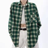 ユニセックス☆配色チェック柄 長袖シャツ若々しい ルーズフィット | 17kg | 詳細画像19 