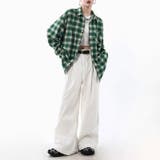ユニセックス☆配色チェック柄 長袖シャツ若々しい ルーズフィット | 17kg | 詳細画像4 