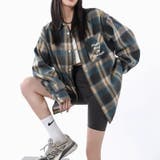 ユニセックス☆配色チェック柄 長袖シャツ若々しい ルーズフィット | 17kg | 詳細画像21 