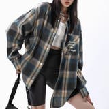 ユニセックス☆配色チェック柄 長袖シャツ若々しい ルーズフィット | 17kg | 詳細画像22 