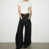 ユニセックス☆構築的 カーブデニムパンツ立体シルエットステッチ | 17kg | 詳細画像1 