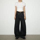 ユニセックス☆構築的 カーブデニムパンツ立体シルエットステッチ | 17kg | 詳細画像2 