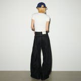 ユニセックス☆構築的 カーブデニムパンツ立体シルエットステッチ | 17kg | 詳細画像3 